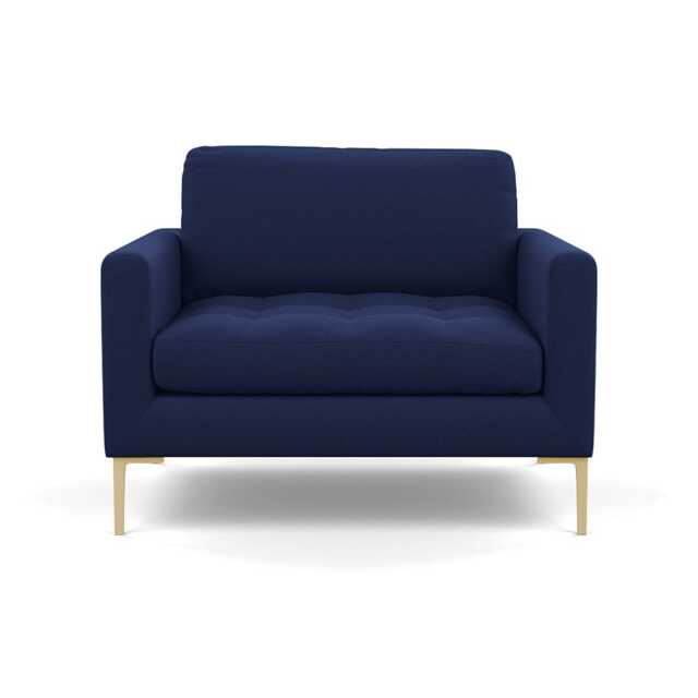 Heal's Eton Loveseat Melton Wool New Navy Brass Feet