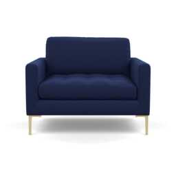 Heal's Eton Loveseat Melton Wool New Navy Brass Feet