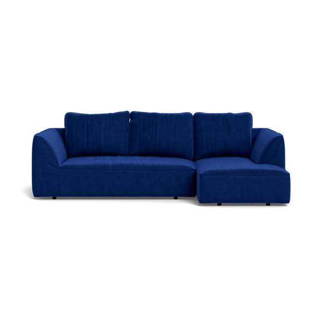 Heal's Morven Right Hand Facing Corner Chaise Sofa Smart Luxe Velvet Azure