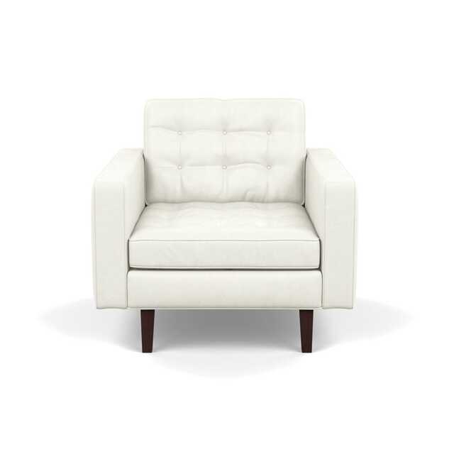 Heal's Hepburn Armchair Liena Leather White 634 Black