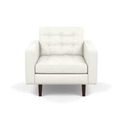 Heal's Hepburn Armchair Liena Leather White 634 Black