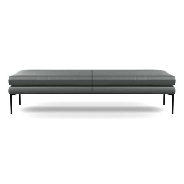 Heal's Matera Bench 180cm Daino leather Steel Black Feet