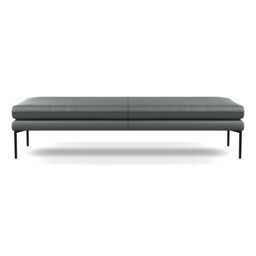 Heal's Matera Bench 180cm Daino leather Steel Black Feet