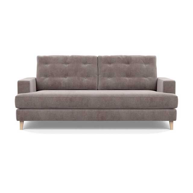 Heal's Mistral 3 Seater Sofa Smart Luxe Velvet Mushroom Natural Feet