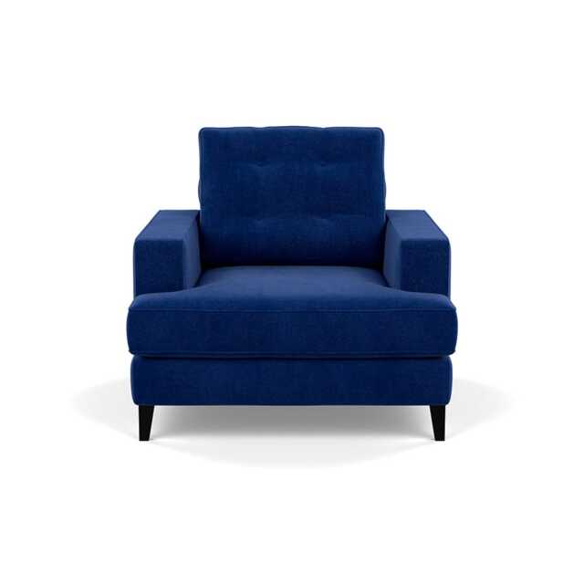 Heal's Mistral Armchair Smart Luxe Velvet Azure Black Feet