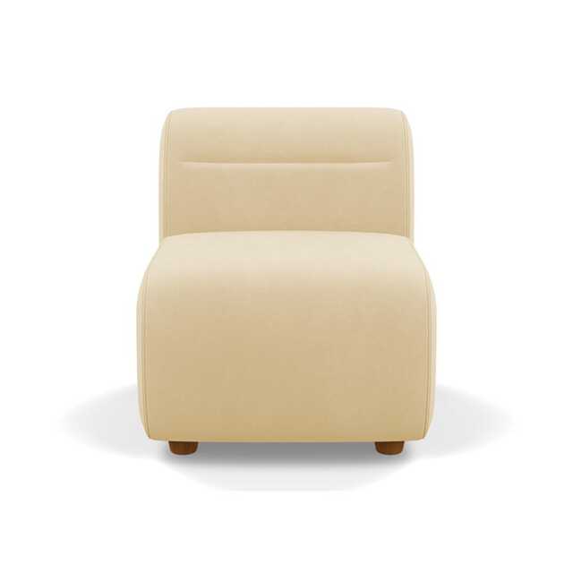 Heal's Lilli Small Single Module Smart Luxe Velvet Biscuit Natural Beech Feet