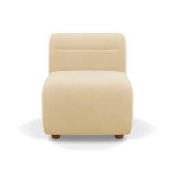 Heal's Lilli Small Single Module Smart Luxe Velvet Biscuit Natural Beech Feet