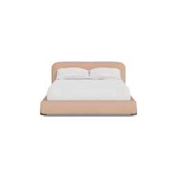 Heal's Nuvola King Bed Capelo Linen-Cotton Rosedale Stained Oak Oak Feet