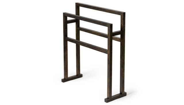 Wireworks Wooden Freestanding Towel Rail Dark Oak Large - image 1