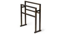 Wireworks Wooden Freestanding Towel Rail Dark Oak Large - thumbnail 1