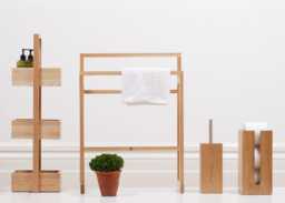 Wireworks Wooden Freestanding Towel Rail Dark Oak Large - thumbnail 2