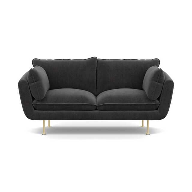 Heal's Allora 2 Seater Sofa Smart Luxe Velvet Nickel Brass Feet
