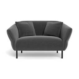 Heal's Alto Loveseat Melton Wool Granite Black Feet - thumbnail 1