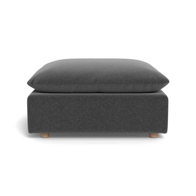 Heal's Astrid Ottoman Melton Wool Granite Natural Beech Feet