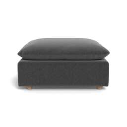 Heal's Astrid Ottoman Melton Wool Granite Natural Beech Feet