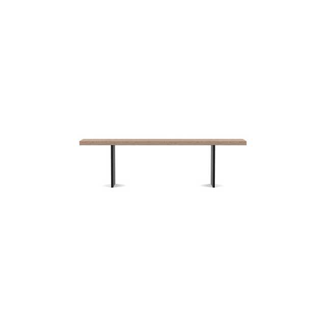 Heal's Berlin Bench 160x35cm Grey Oiled Oak Straight Edge Not Filled Black Legs