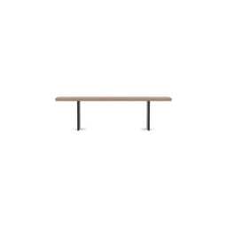Heal's Berlin Bench 160x35cm Grey Oiled Oak Straight Edge Not Filled Black Legs