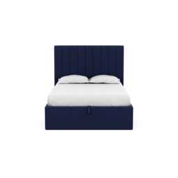Heal's Lift Storage Divan Double Melton Wool New Navy Natural Feet