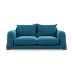 Heal's Nuvola 2 Seater Sofa Smart Velvet Ocean Natural Oak Feet
