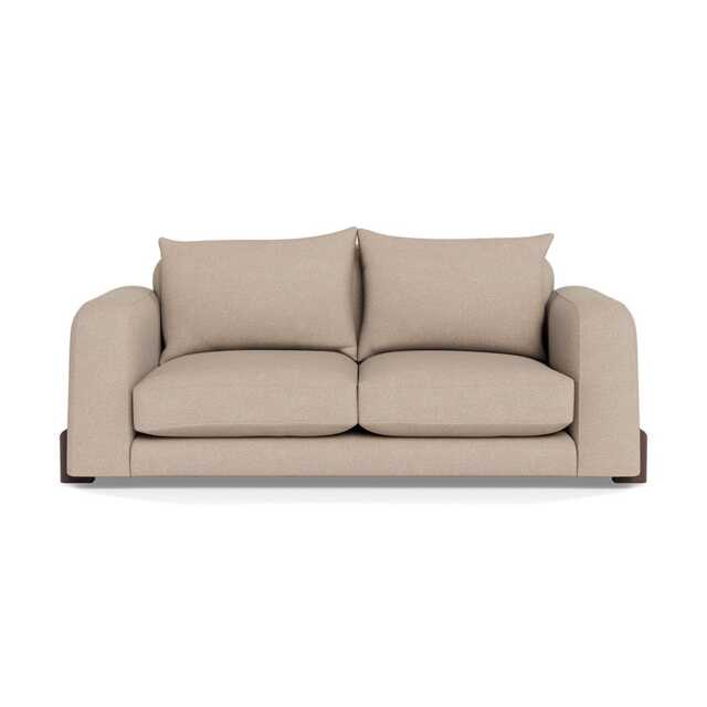 Heal's Nuvola 2 Seater Sofa Boucle Tweed Pearl Walnut Stained Oak Feet - image 1