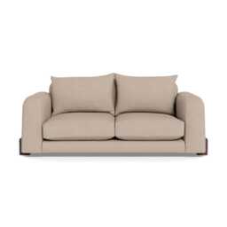 Heal's Nuvola 2 Seater Sofa Boucle Tweed Pearl Walnut Stained Oak Feet - thumbnail 1