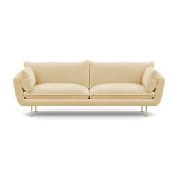 Heal's Allora 4 Seater Sofa Smart Luxe Velvet Biscuit Brass Feet