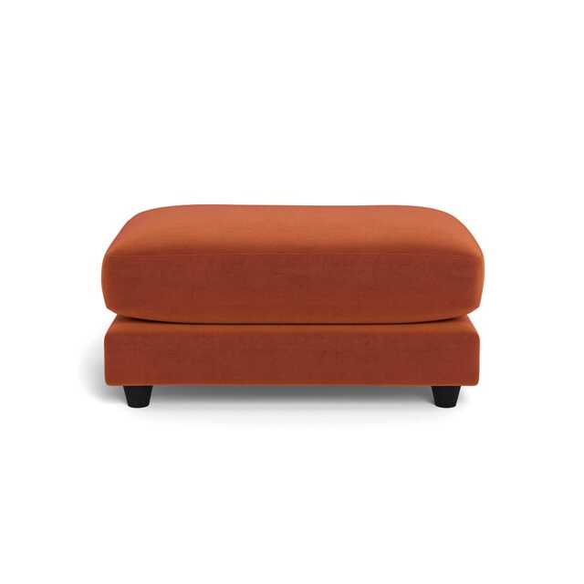 Heal's Snooze Footstool Cotton Velvet Russet Black Feet