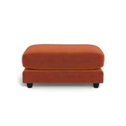 Heal's Snooze Footstool Cotton Velvet Russet Black Feet