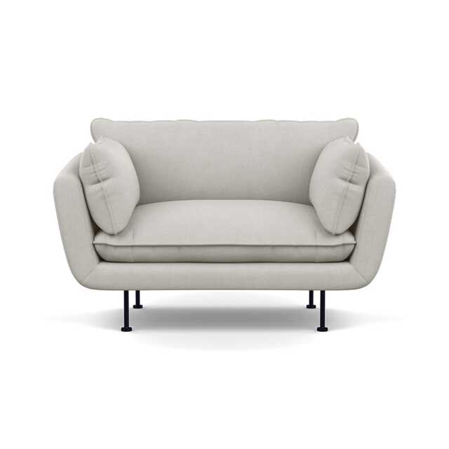 Heal's Allora Loveseat Capelo Linen-Cotton Sea Salt Black Feet