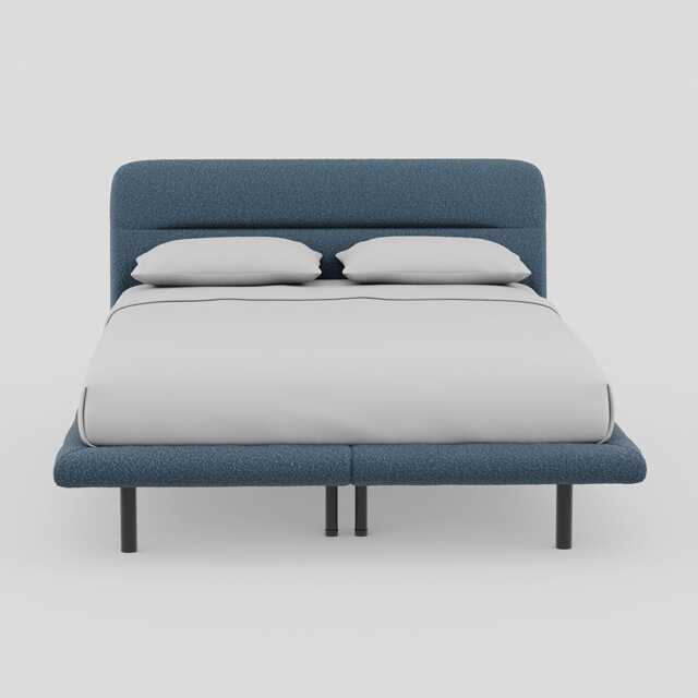 Heal's Gia Bed King NOVA BOUCLE Oxford Blue Slats, Black Feet