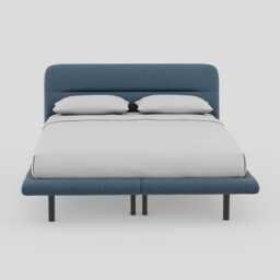 Heal's Gia Bed King NOVA BOUCLE Oxford Blue Slats, Black Feet