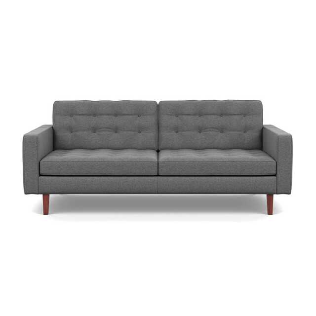Heal's Hepburn 3 Seater St Moritz Wool Light Grey 157 Walnut Feet - image 1