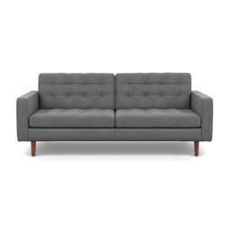 Heal's Hepburn 3 Seater St Moritz Wool Light Grey 157 Walnut Feet - thumbnail 1