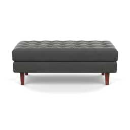 Heal's Hepburn Ottoman Nobilis Velvet Dolphin Walnut Feet - thumbnail 1