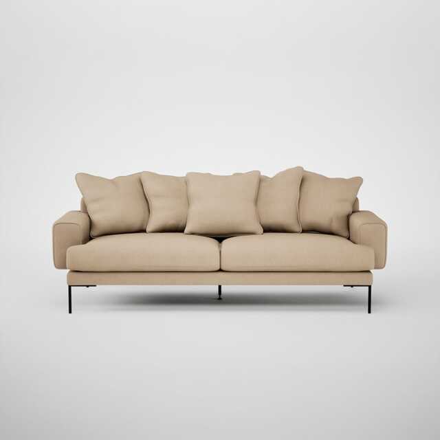 Heal's Torrington 4 Seater Sofa Capelo Linen-Cotton Bamboo Black Feet
