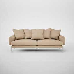 Heal's Torrington 4 Seater Sofa Capelo Linen-Cotton Bamboo Black Feet