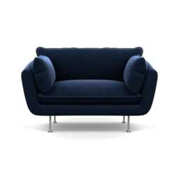 Heal's Allora Loveseat Smart Velvet Dusk Stainless Steel Feet