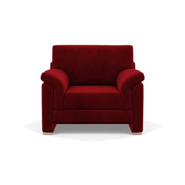 Heal's Paris II Armchair Smart Luxe Velvet Mulberry Natural Feet