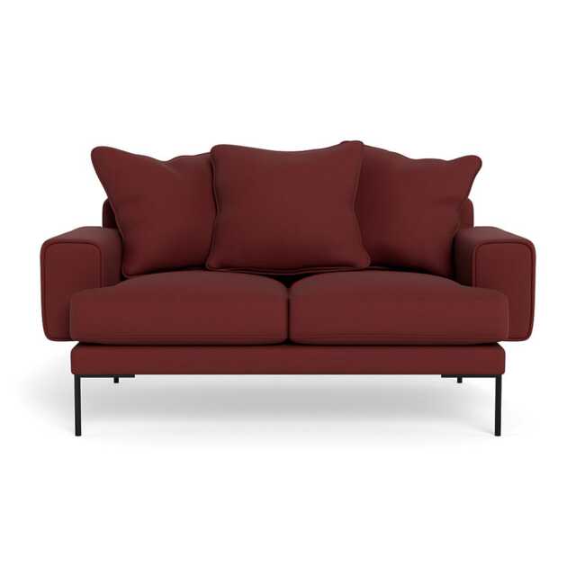 Heal's Torrington 2 Seater Sofa Capelo Linen-Cotton Etruscan Red Black Feet