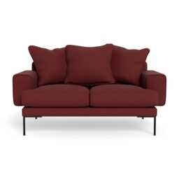 Heal's Torrington 2 Seater Sofa Capelo Linen-Cotton Etruscan Red Black Feet