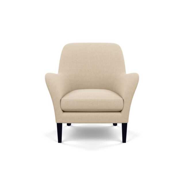 Heal's Wallis Armchair Brushed Cotton Oat Black Feet