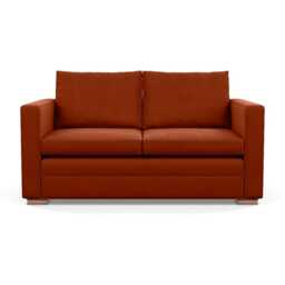 Heal's Palermo 2 Seater Sofa Nobilis Velvet Rust Brass and Walnut Feet