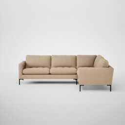 Heal's Eton Right Hand Facing Corner Sofa Capelo Linen-Cotton Bamboo Black Feet