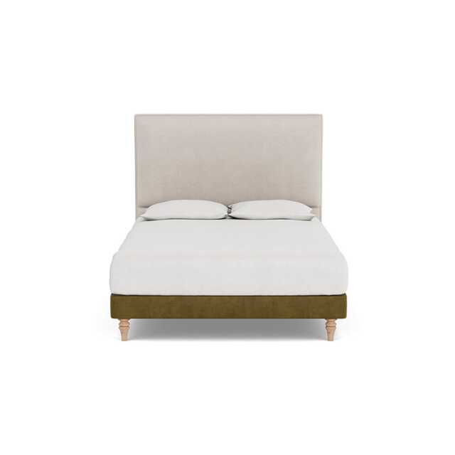 Heal's Shallow Divan King Smart Luxe Velvet Peridot Light Turned Solid Wood - image 1
