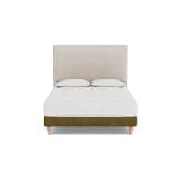 Heal's Shallow Divan King Smart Luxe Velvet Peridot Light Turned Solid Wood