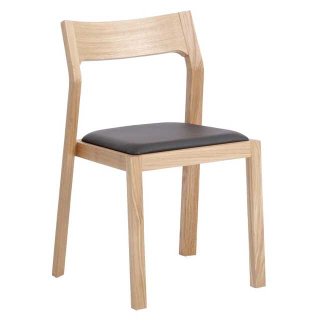 Case Profile Chair, Oak with Brown Leather Seat