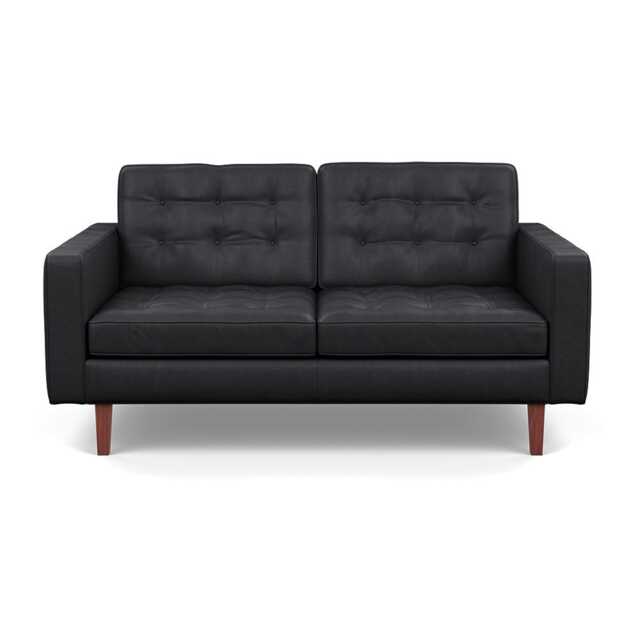 Heal's Hepburn 2 Seater Liena Leather Black 622 Walnut