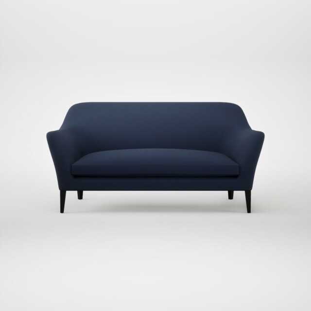 Heal's Wallis 3 Seater Sofa Smart Cotton Linen Indigo Black Feet