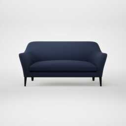 Heal's Wallis 3 Seater Sofa Smart Cotton Linen Indigo Black Feet