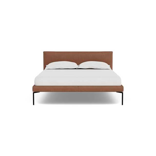 Heal's Matera Bed Double Siena Cotton Clay Black Feet